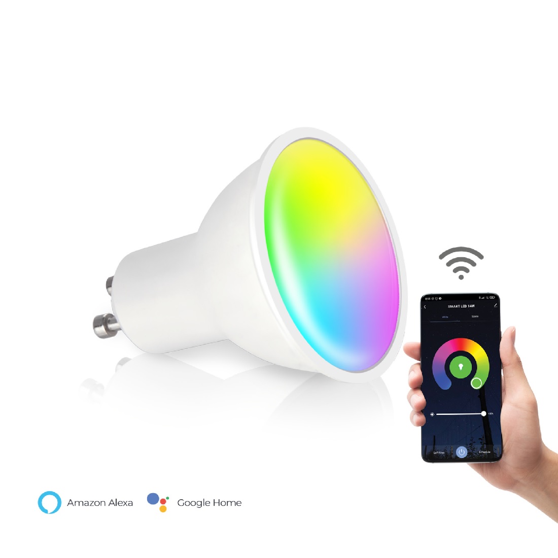 Mompelen Praten Momentum Wi-Fi Smart LED GU10 Spot | Tuya | 2700K-6500K + RGB | LedLoket