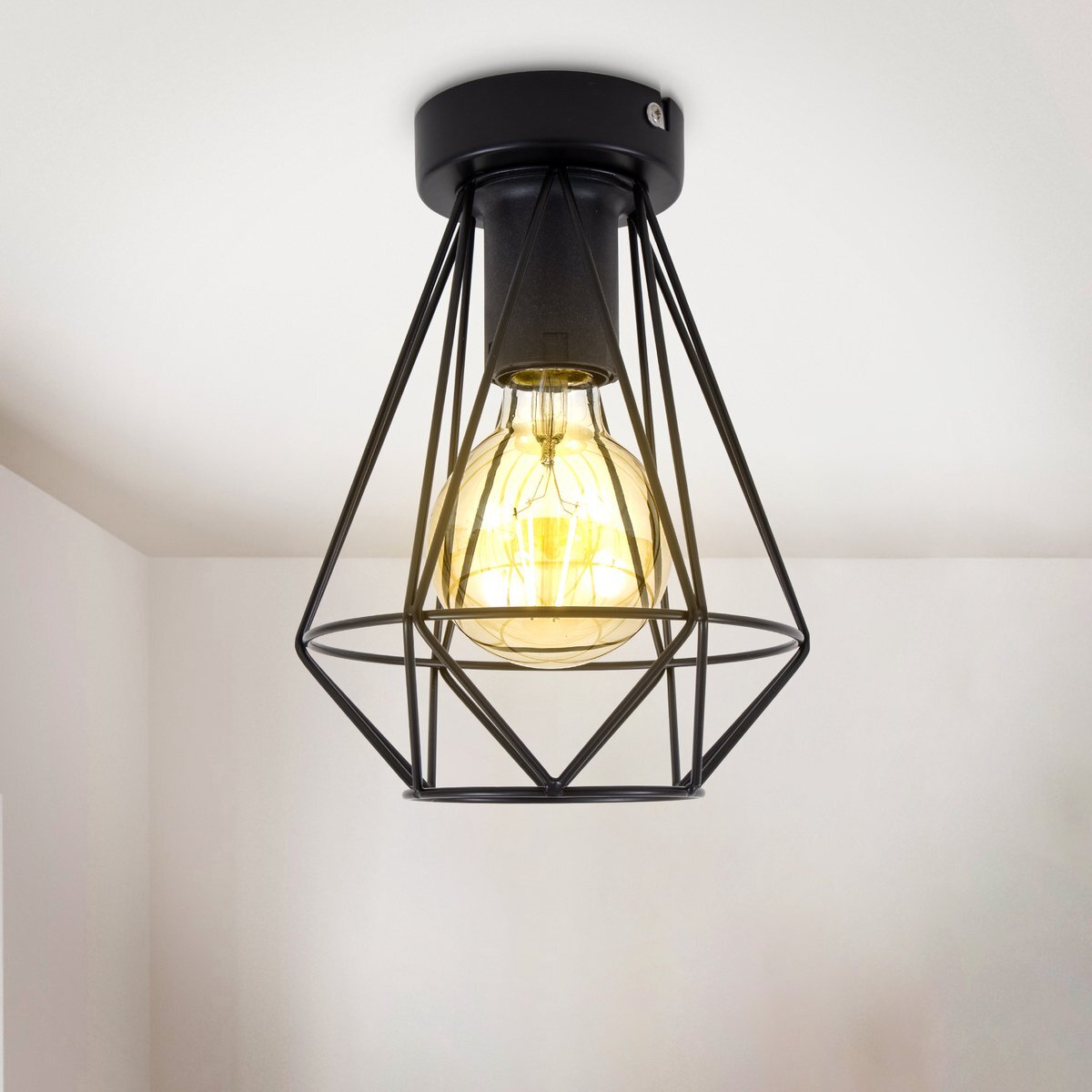 vasthouden Nat winnen Plafondlamp Industrieel zwart | Incl. dimbare E27 lamp | Arthur | LedLoket