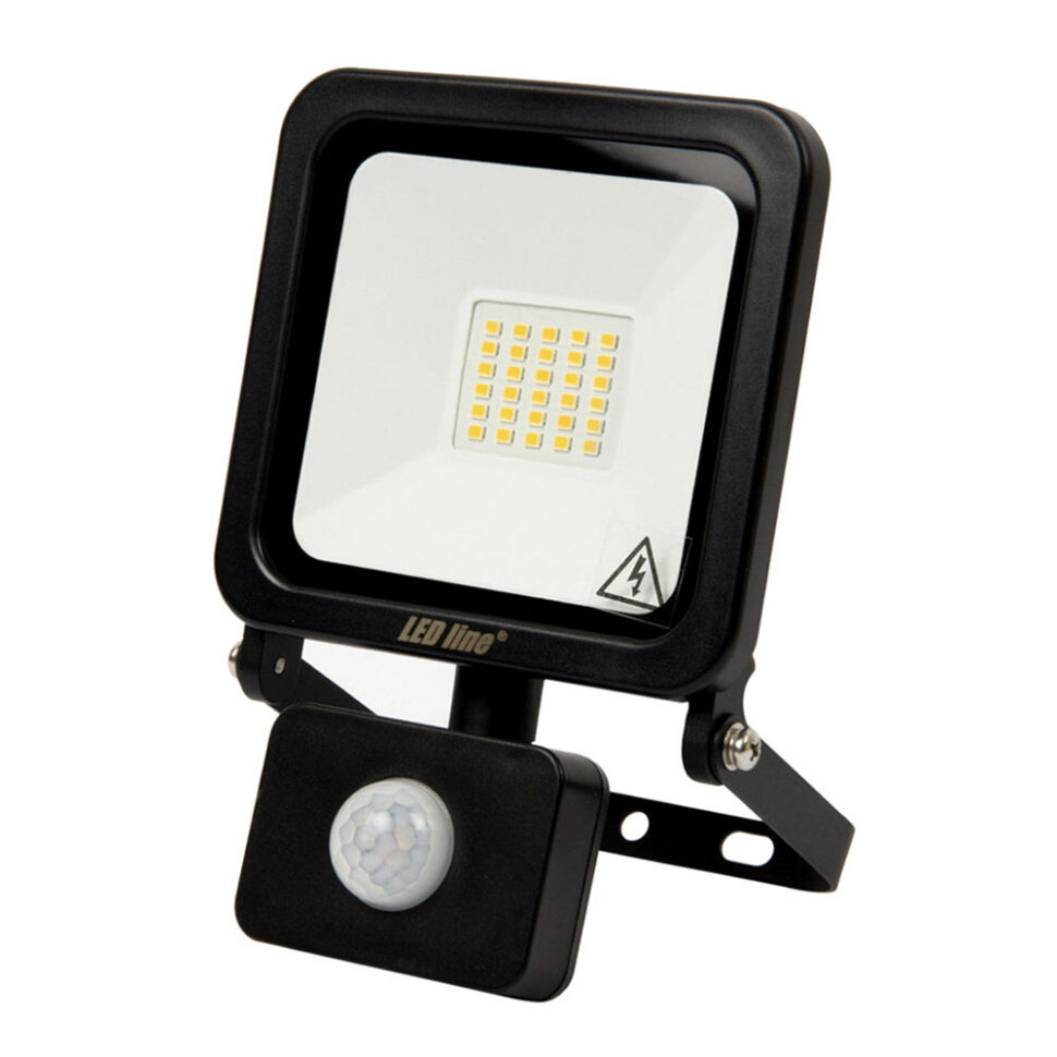 LED Bouwlamp - Premium Line - Floodlight - 20 Watt - met bewegingssensor - vooraanzicht